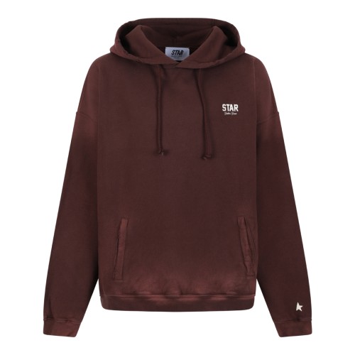 Golden Goose Brown Cotton Logo Hoodie.