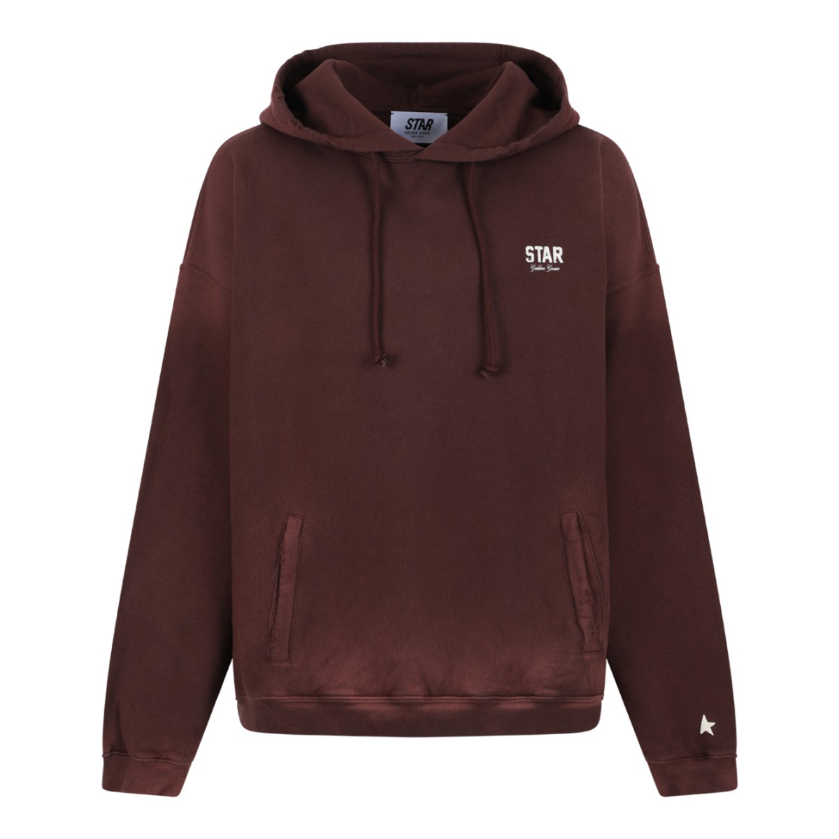 Golden Goose Brown Cotton Logo Hoodie.