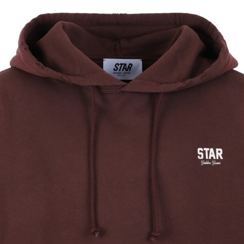 Golden Goose Brown Cotton Logo Hoodie.