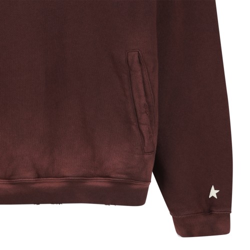 Golden Goose Brown Cotton Logo Hoodie.