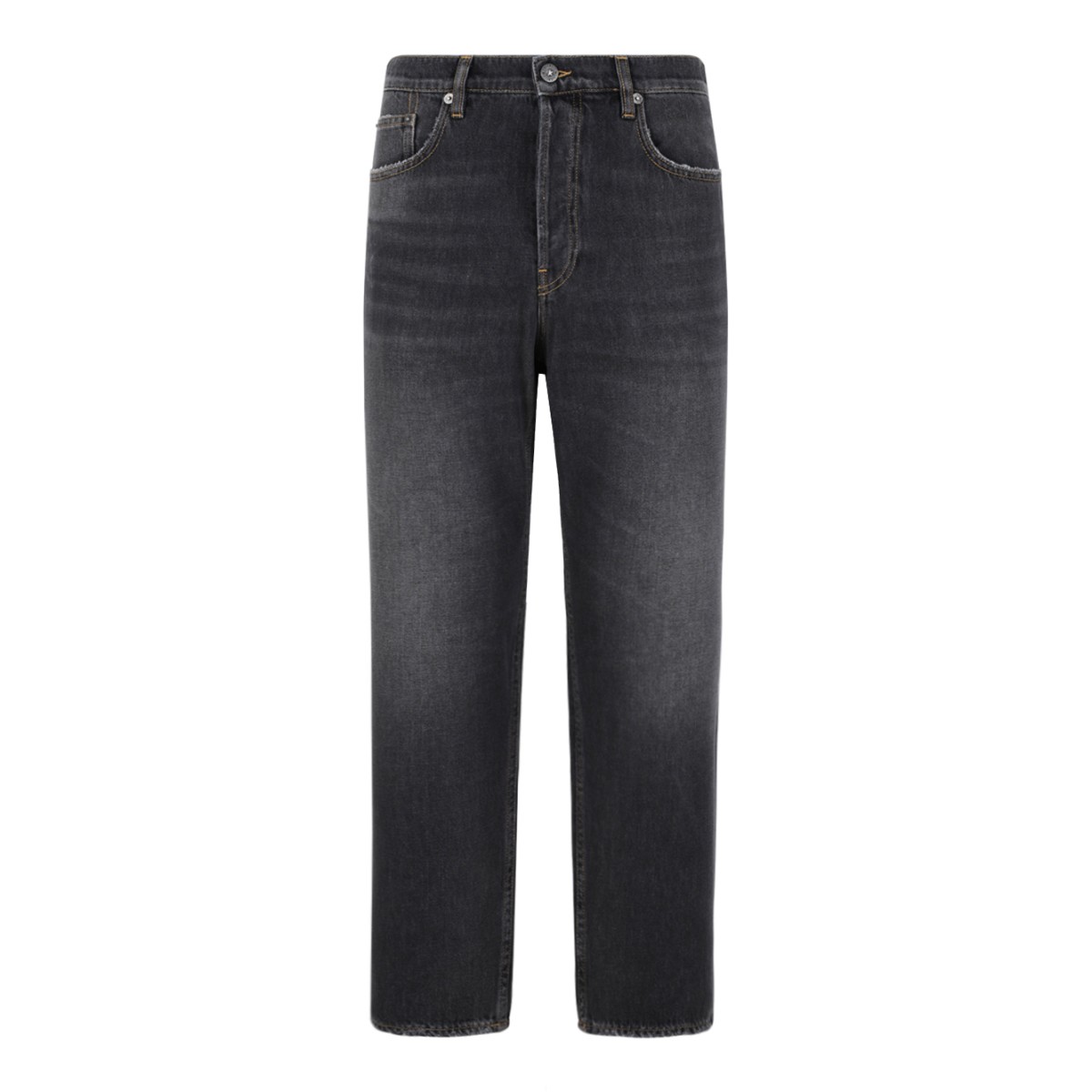 Golden Goose Washed Black Straight-Leg Jeans.