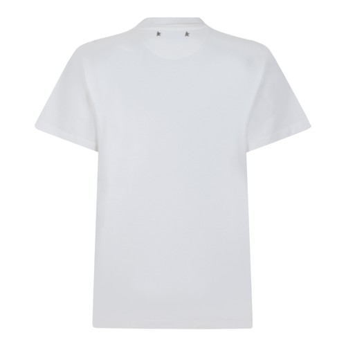 Golden Goose White Cotton Crystal Collar T-Shirt. 2