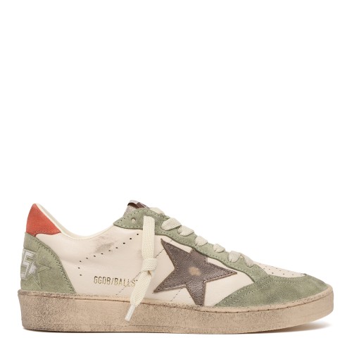 Golden Goose Super-Star Green and White Leather Sneakers.