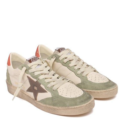 Golden Goose Super-Star Green and White Leather Sneakers. 2