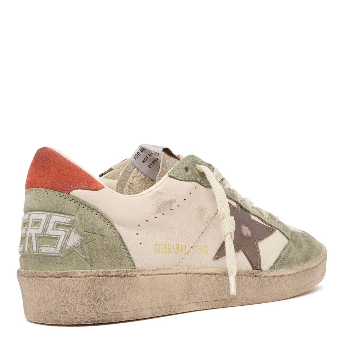 Golden Goose Super-Star Green and White Leather Sneakers.