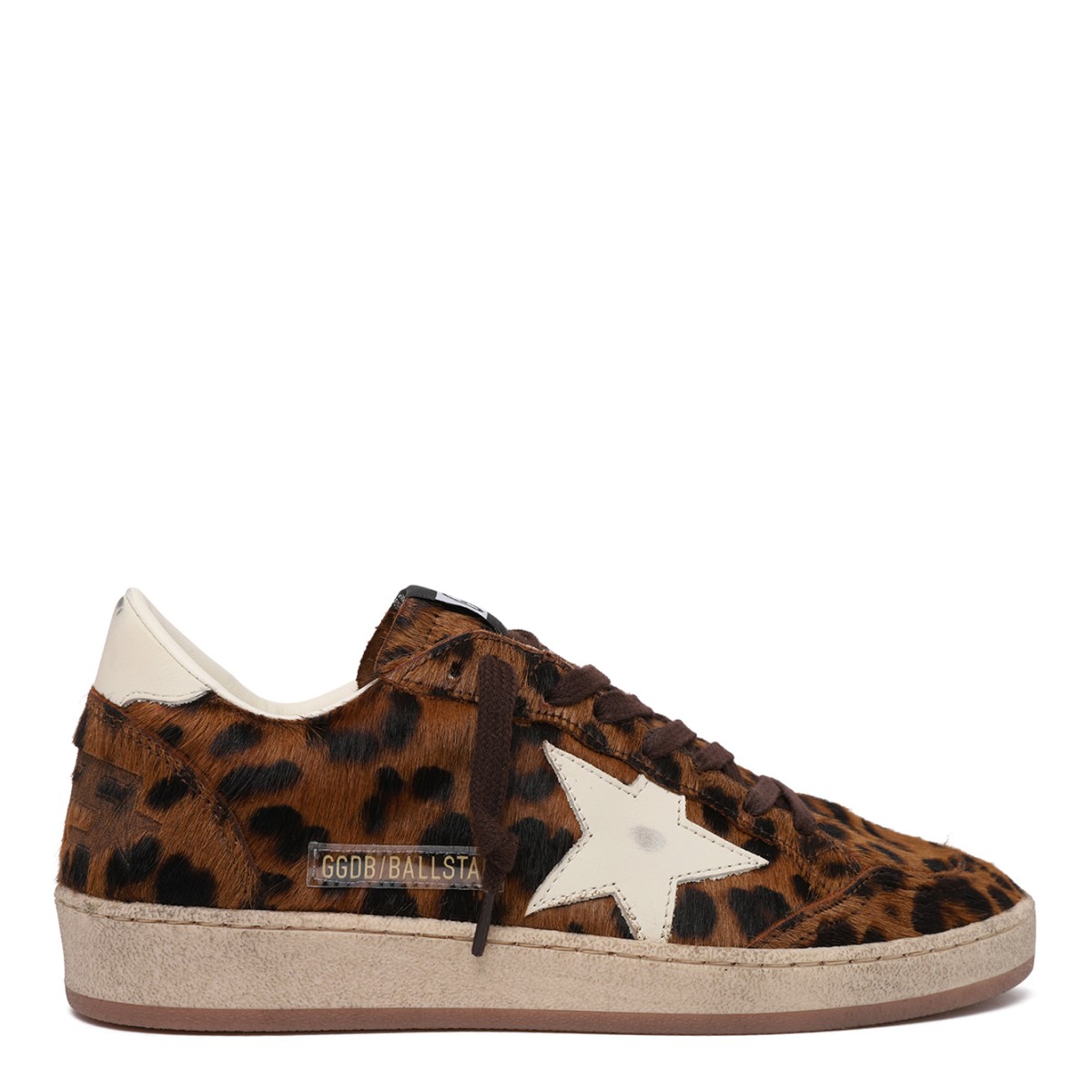 Golden Goose Leopard Pony Hair Super-Star Sneakers.