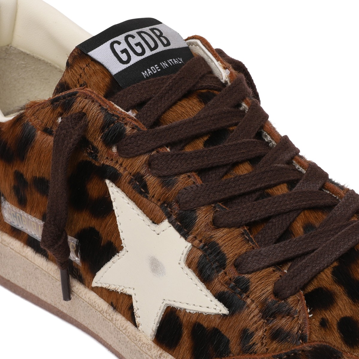 Golden Goose Leopard Pony Hair Super-Star Sneakers.