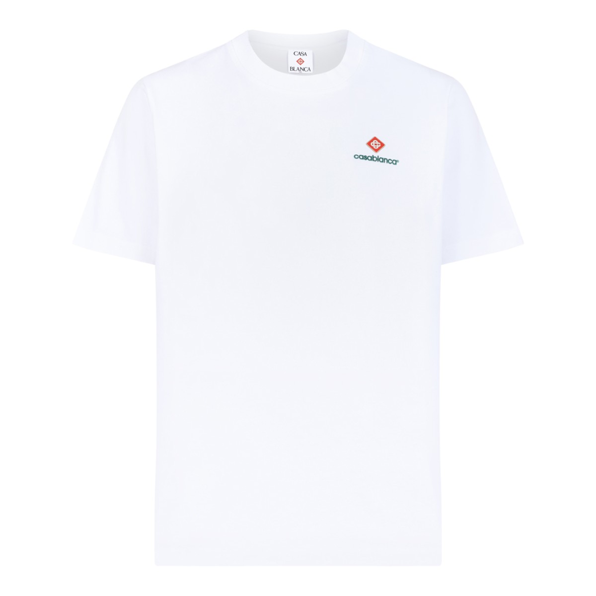 Casablanca White Cotton Logo T-Shirt.