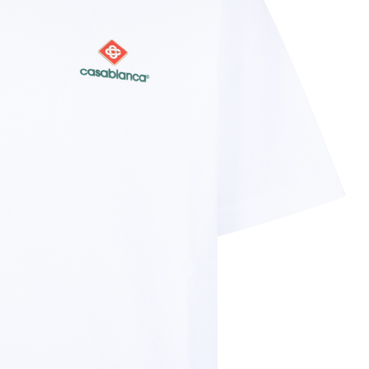 Casablanca White Cotton Logo T-Shirt.