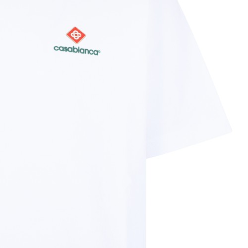 Casablanca White Cotton Logo T-Shirt.