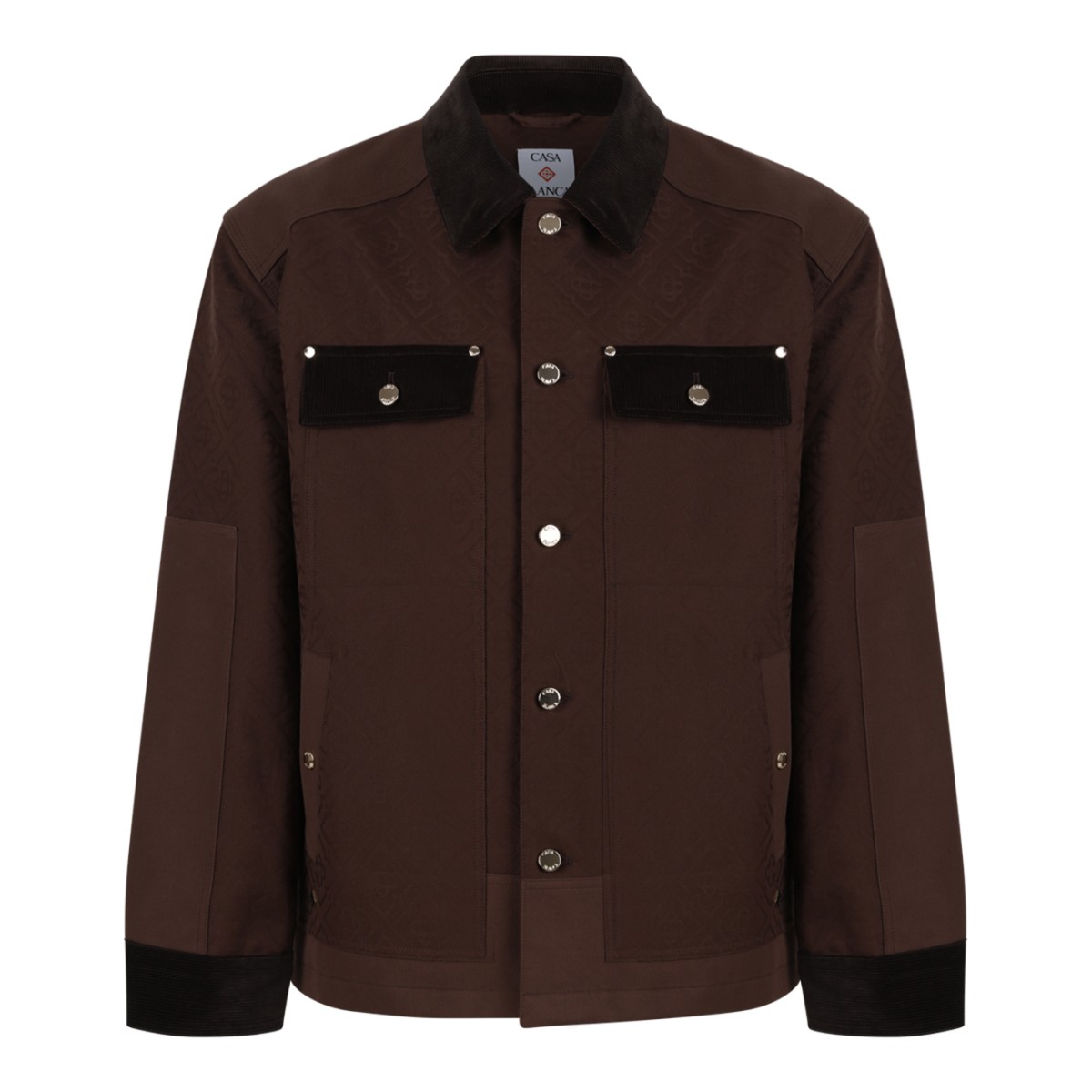 Casablanca Brown Contrast-Trim Jacket.