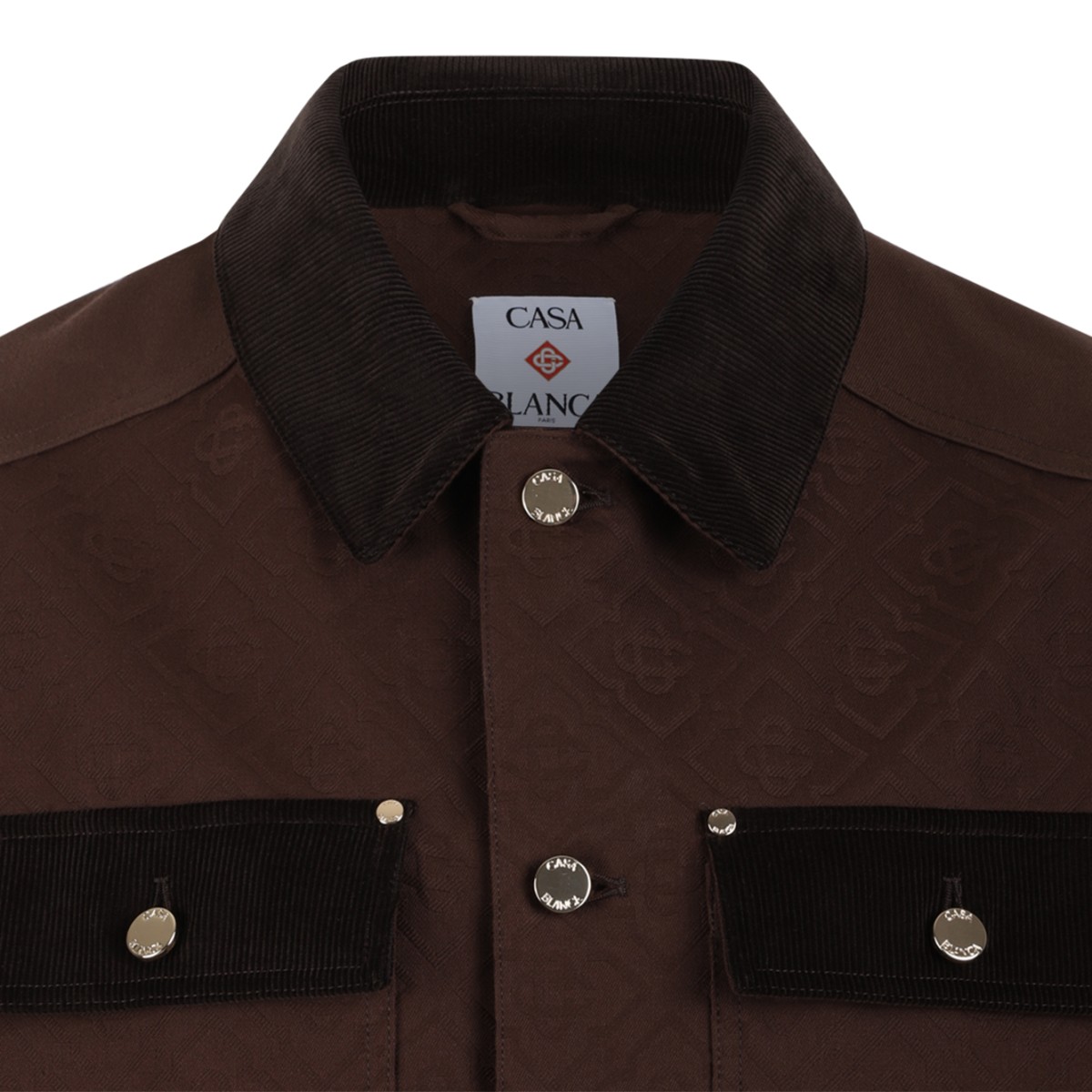 Casablanca Brown Contrast-Trim Jacket.