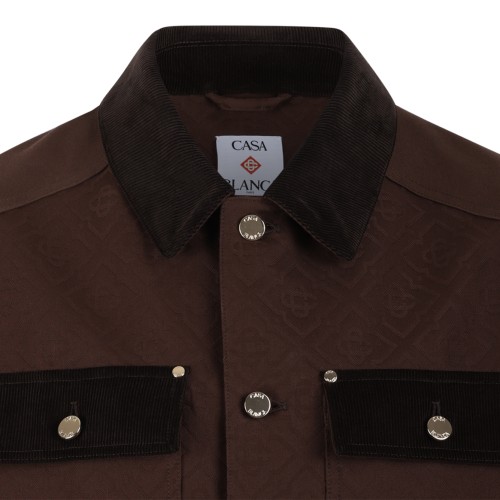 Casablanca Brown Contrast-Trim Jacket.