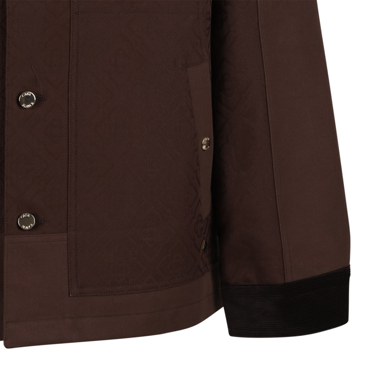 Casablanca Brown Contrast-Trim Jacket.