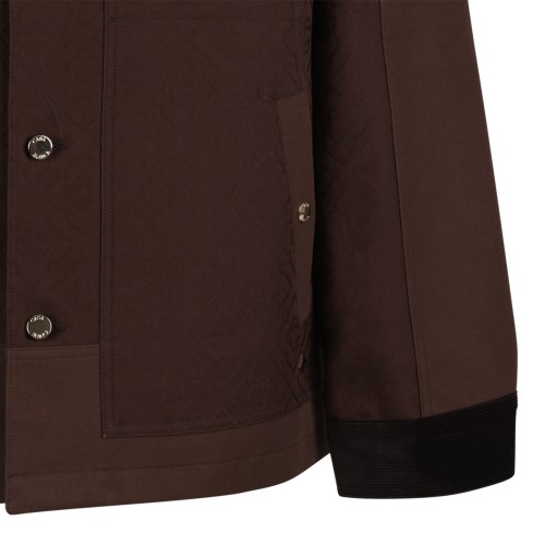 Casablanca Brown Contrast-Trim Jacket.