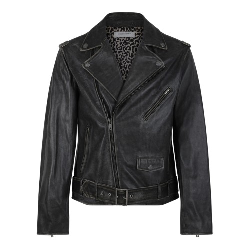 Golden Goose Black Leather Biker Jacket.