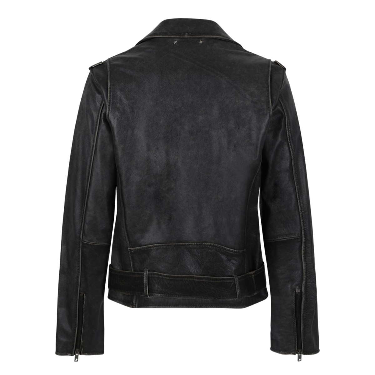 Golden Goose Black Leather Biker Jacket.
