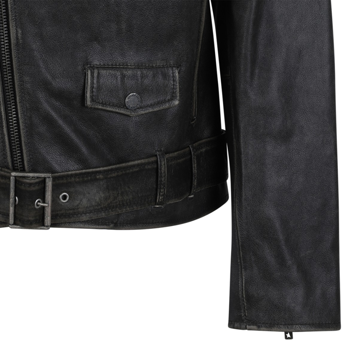 Golden Goose Black Leather Biker Jacket.