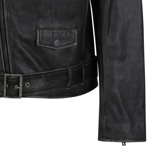 Golden Goose Black Leather Biker Jacket.