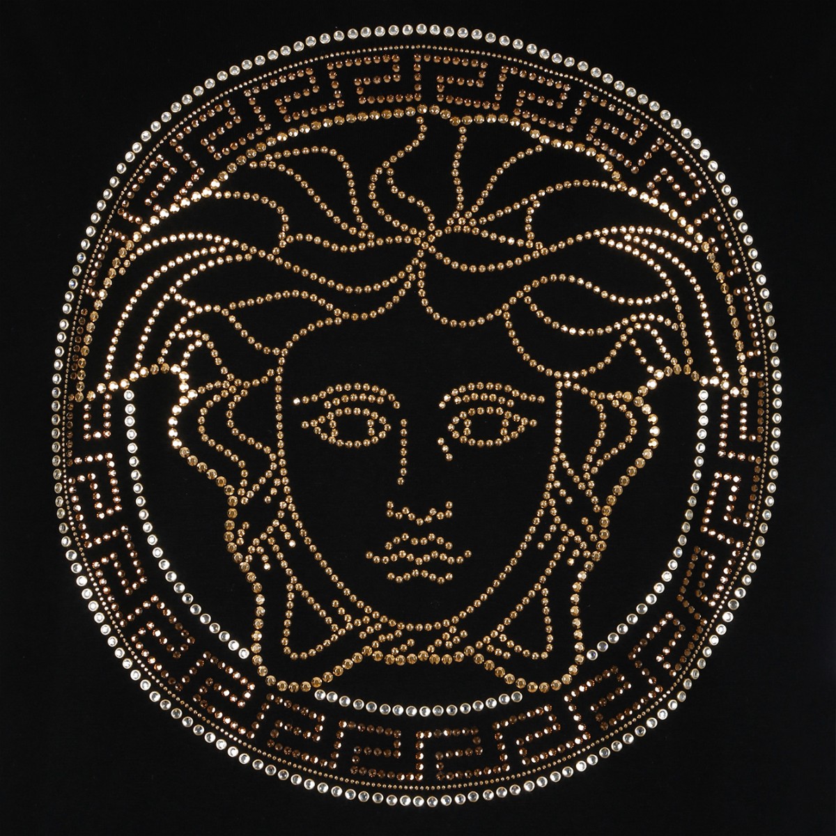 Versace Black Medusa Embroidered T-Shirt.