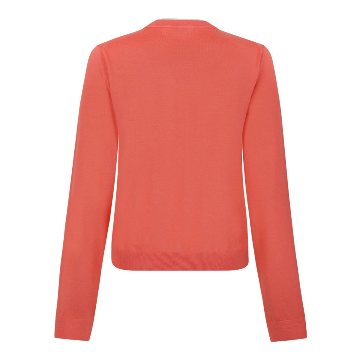 Versace Coral Contrast-Trim Cardigan.