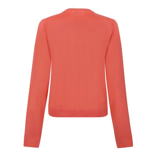 Versace Coral Contrast-Trim Cardigan.