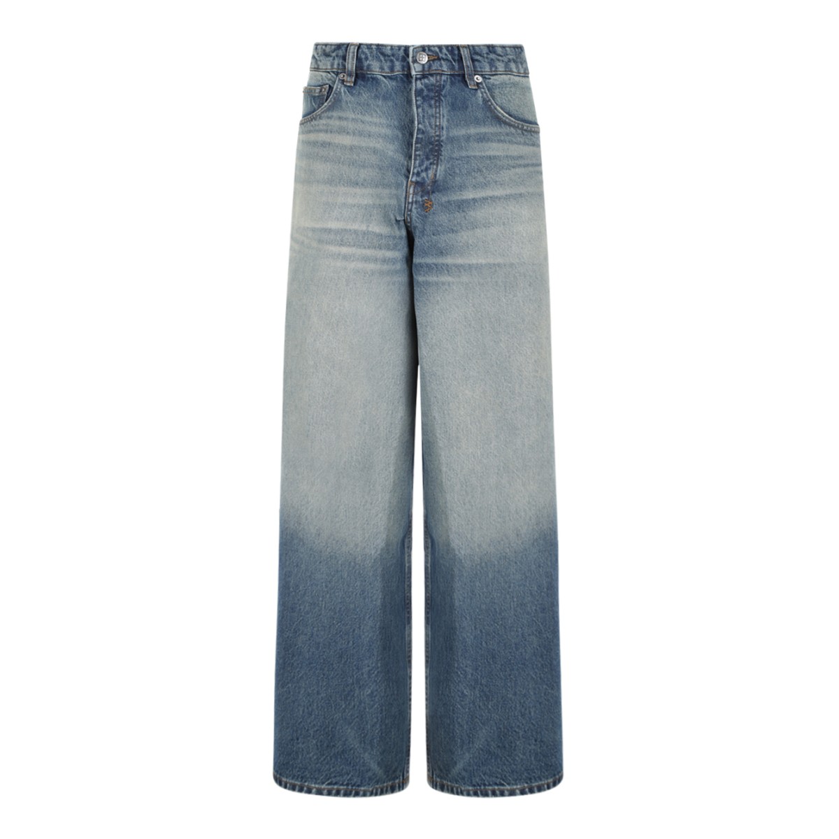 Ksubi Blue Ombr Wide-Leg Jeans.