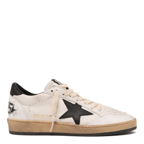 Golden Goose White and Black Ball Star Sneakers.