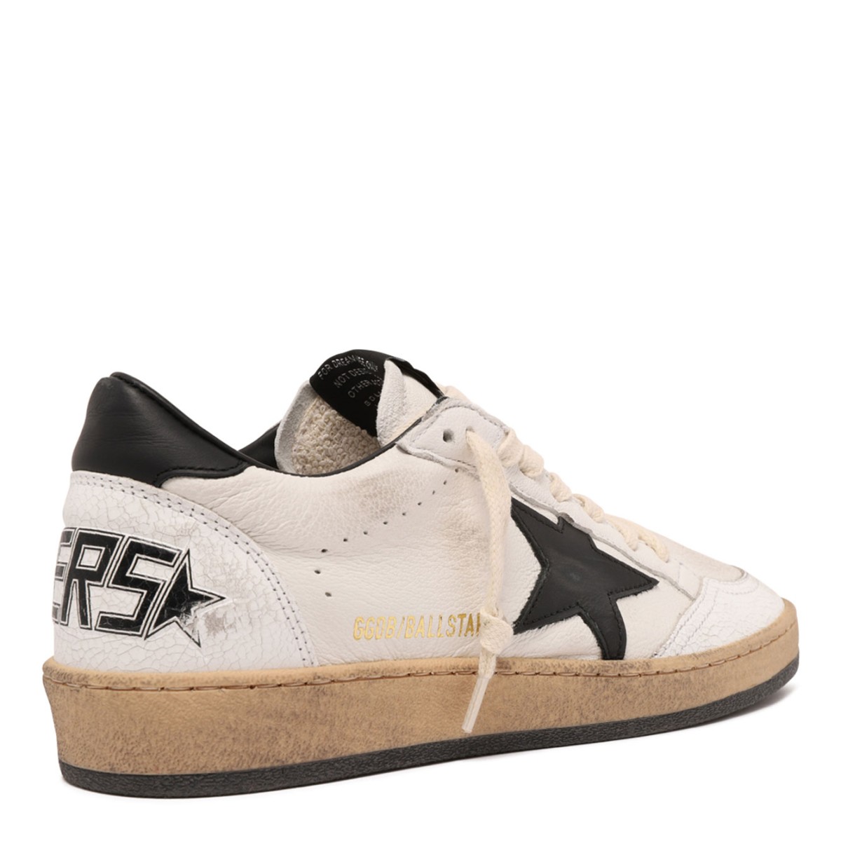 Golden Goose White and Black Ball Star Sneakers.