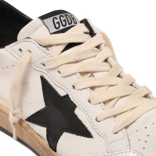 Golden Goose White and Black Ball Star Sneakers.