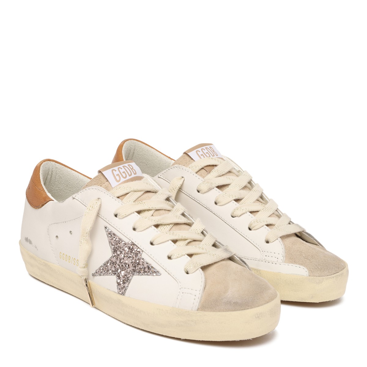 Golden Goose White Leather Super-Star Sneakers.