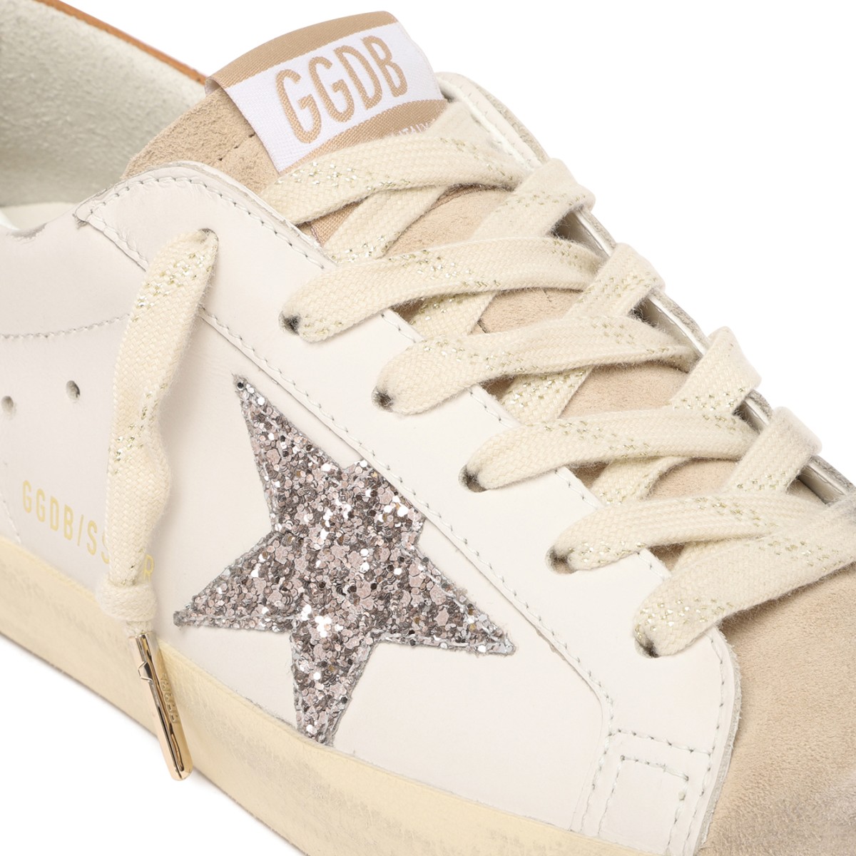 Golden Goose White Leather Super-Star Sneakers.