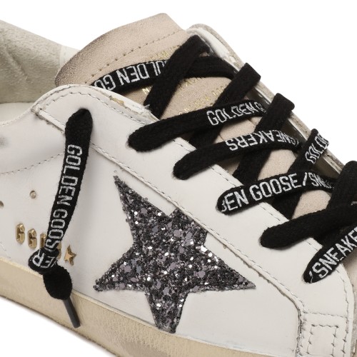 Golden Goose Super-Star White Leather Sneakers.
