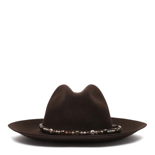 Golden Goose Brown Felt Fedora Hat.