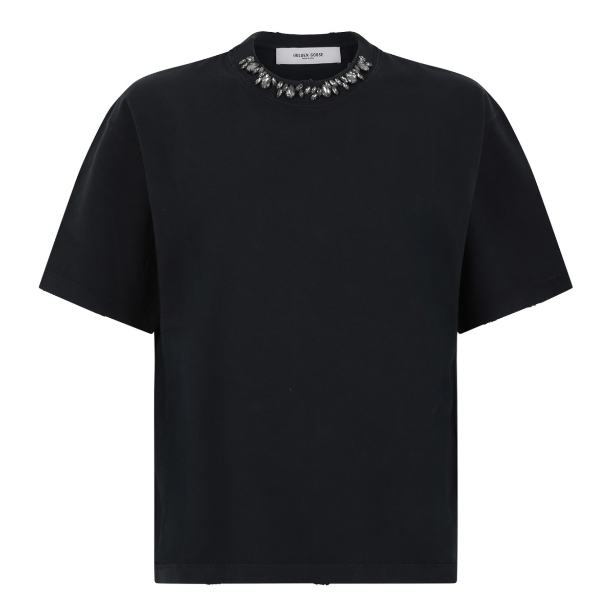 Golden Goose Black Crystal-Embellished Cotton T-Shirt.