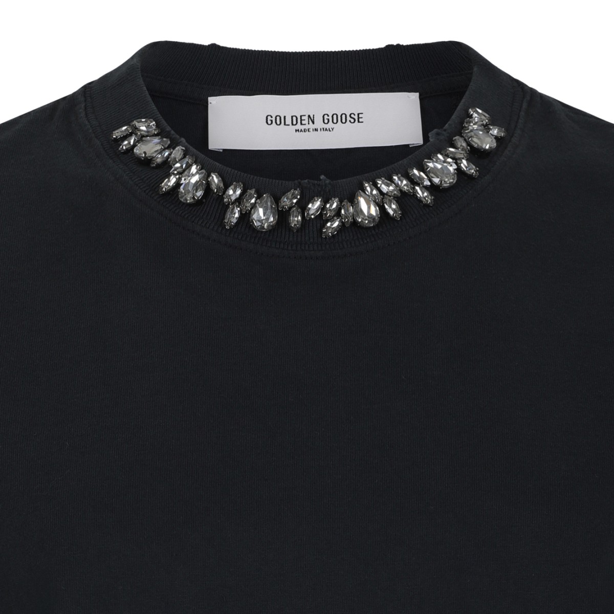 Golden Goose Black Crystal-Embellished Cotton T-Shirt.