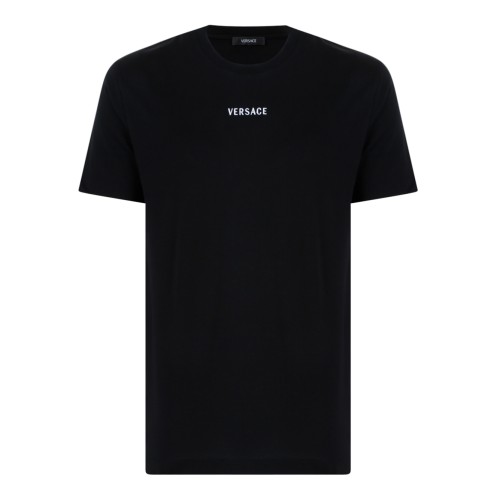 Versace Black Logo Cotton T-Shirt.