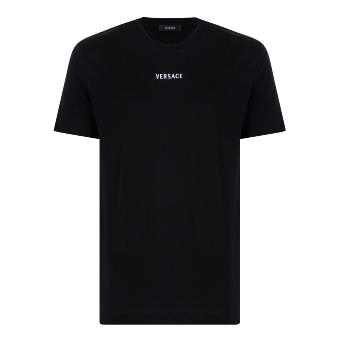 Versace Black Logo Cotton T-Shirt.
