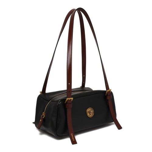 Versace Black Leather Shoulder Bag.