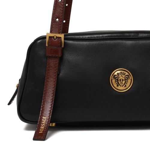 Versace Black Leather Shoulder Bag.