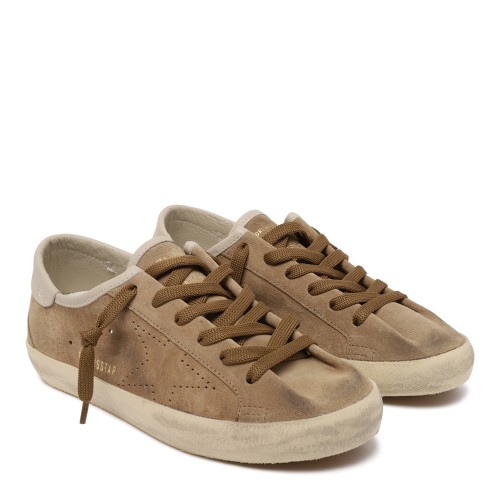 Golden Goose Ball Star Beige Suede Sneakers. 2