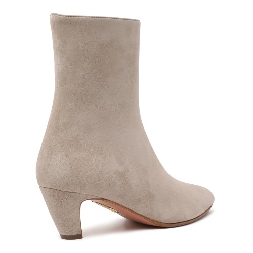 Aquazzura Beige Suede Ankle Boots.