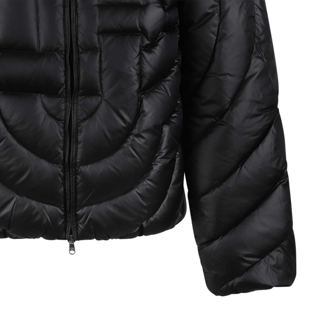 Casablanca Black Quilted Hooded Puffer Jacket.