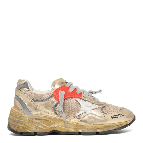 Golden Goose Running Sole Metallic Leather Sneakers.