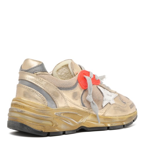 Golden Goose Running Sole Metallic Leather Sneakers.