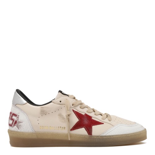 Golden Goose Ball Star White Leather Sneakers.