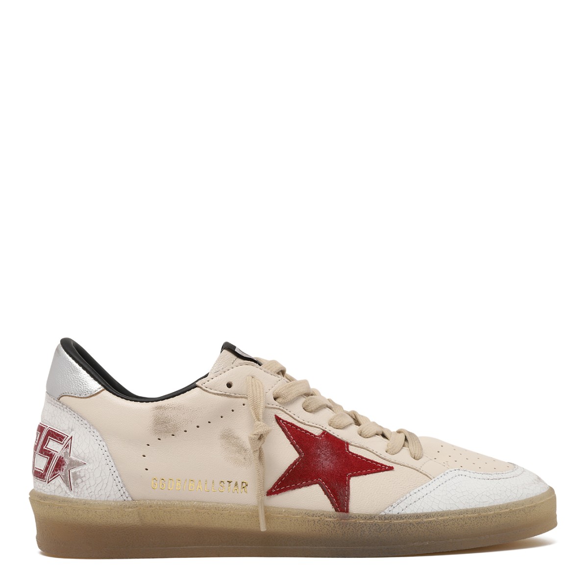 Golden Goose Ball Star White Leather Sneakers.