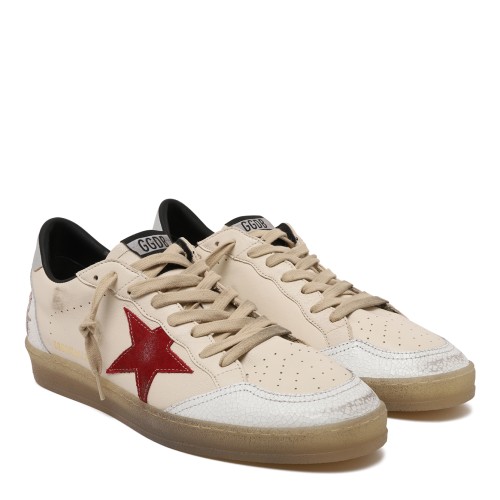 Golden Goose Ball Star White Leather Sneakers. 2