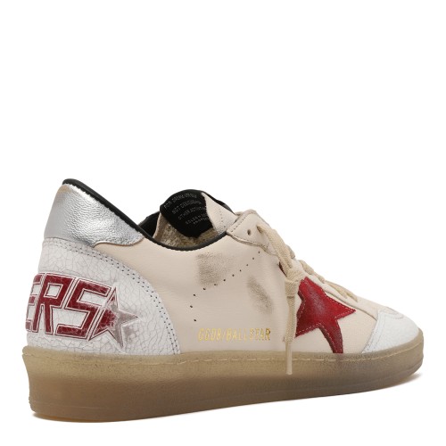 Golden Goose Ball Star White Leather Sneakers.