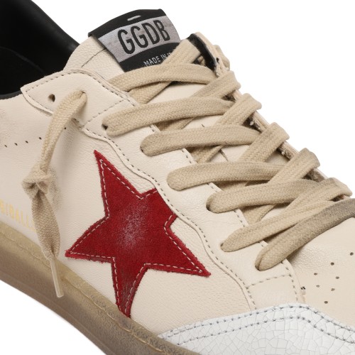 Golden Goose Ball Star White Leather Sneakers.